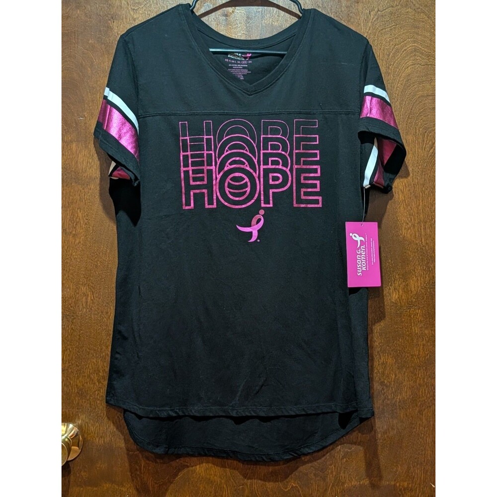 Susan G Komen Womens Jersey Style T Shirt Hope In Pink  Breast Cancer  2XL  NWT